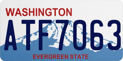 WA license plate ATF7063