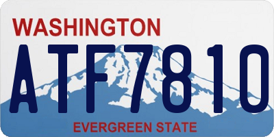 WA license plate ATF7810