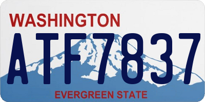 WA license plate ATF7837