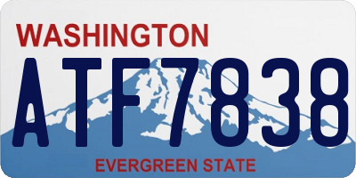WA license plate ATF7838