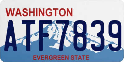 WA license plate ATF7839