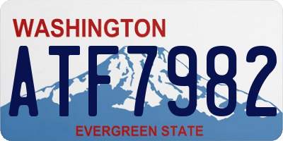 WA license plate ATF7982