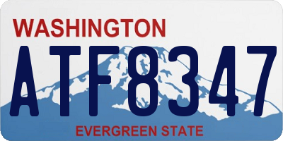 WA license plate ATF8347
