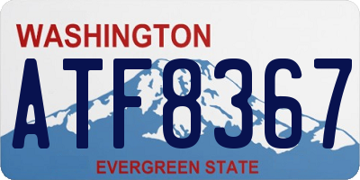 WA license plate ATF8367
