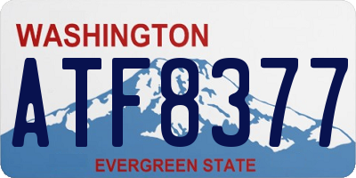 WA license plate ATF8377