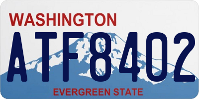 WA license plate ATF8402