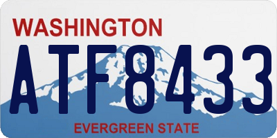 WA license plate ATF8433