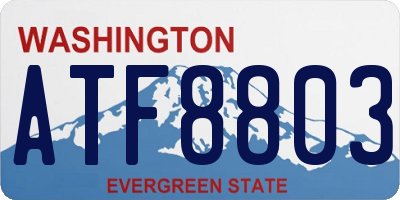 WA license plate ATF8803