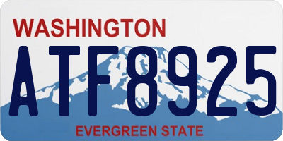 WA license plate ATF8925