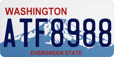 WA license plate ATF8988