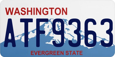 WA license plate ATF9363