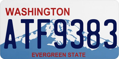 WA license plate ATF9383