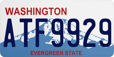 WA license plate ATF9929