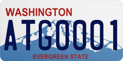 WA license plate ATG0001