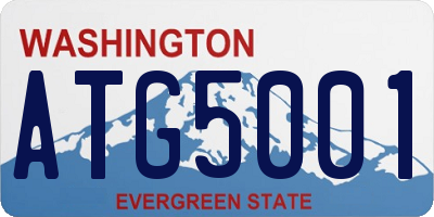 WA license plate ATG5001