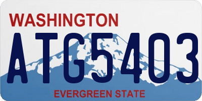 WA license plate ATG5403