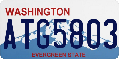 WA license plate ATG5803