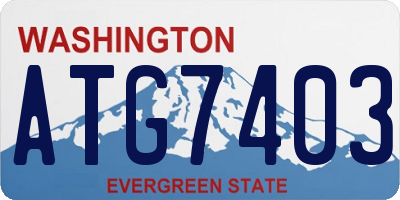 WA license plate ATG7403