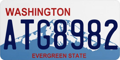 WA license plate ATG8982