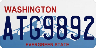 WA license plate ATG9892