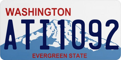 WA license plate ATI1092