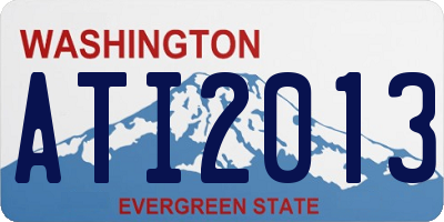 WA license plate ATI2013