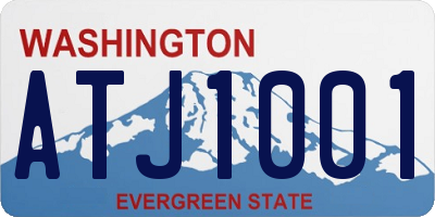 WA license plate ATJ1001