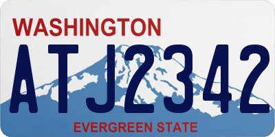 WA license plate ATJ2342