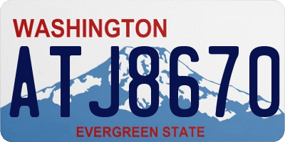WA license plate ATJ8670
