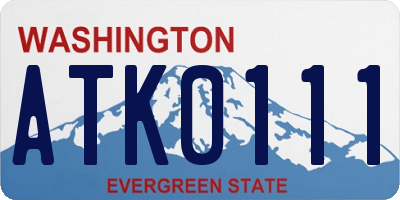 WA license plate ATK0111