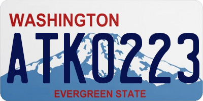 WA license plate ATK0223