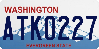 WA license plate ATK0227