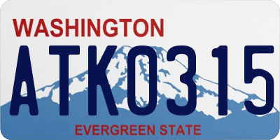 WA license plate ATK0315