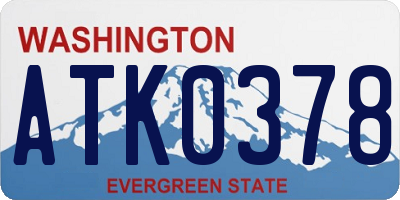 WA license plate ATK0378