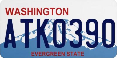WA license plate ATK0390