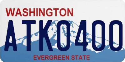 WA license plate ATK0400