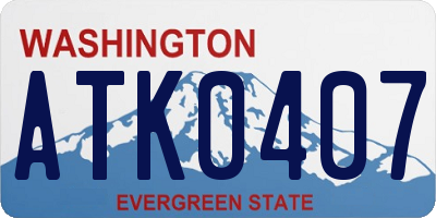 WA license plate ATK0407