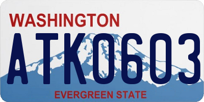 WA license plate ATK0603