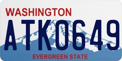 WA license plate ATK0649