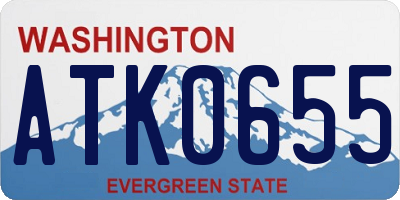 WA license plate ATK0655
