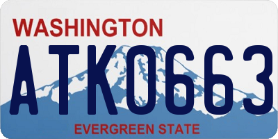 WA license plate ATK0663