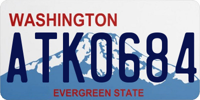 WA license plate ATK0684