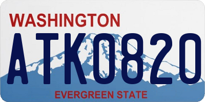 WA license plate ATK0820