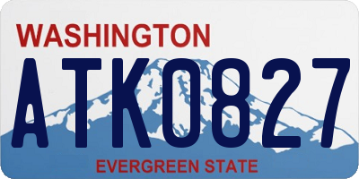 WA license plate ATK0827