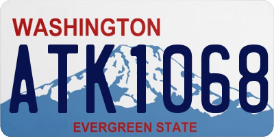 WA license plate ATK1068