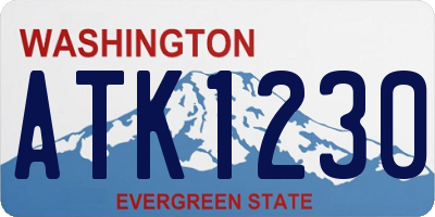 WA license plate ATK1230