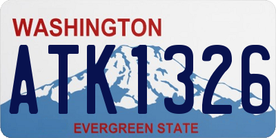 WA license plate ATK1326