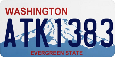 WA license plate ATK1383