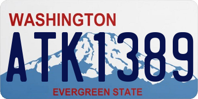 WA license plate ATK1389