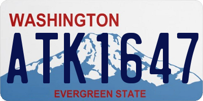 WA license plate ATK1647
